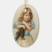 En Céramique Ornement victorien de Noël de chat (Gauche)