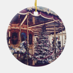 En Céramique Ornement vintage de Noël de carrousel