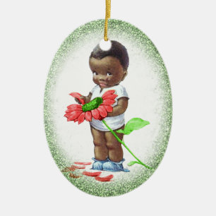 En Céramique Ornement vintage de Noël de garçon