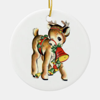 En Céramique Ornement vintage de Noël de renne de KRW