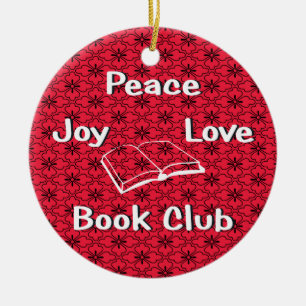 En Céramique paix, joie, amour, ornement de club de lecture