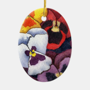 En Céramique "Pansy #2" Ornement floral