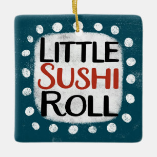 En Céramique Petit ornement de rouleaux de sushi