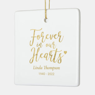 En Céramique Photo Mémorial Ornement Gold Forever dans nos Cœur