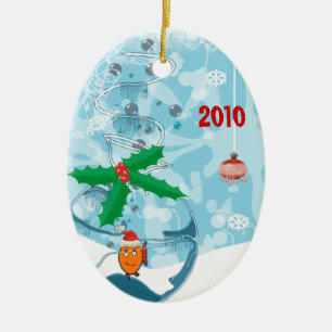 En Céramique Poisson animal Couples de Noël Ornement photo