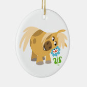 En Céramique Pony et ornement de fleurs (Droite)