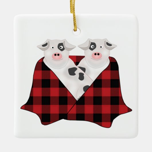 En Céramique Porcs dans un ornement de couverture (Devant)