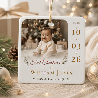 En Céramique Premier Noël de bébé Ornement de naissance personn