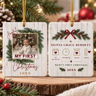 En Céramique Premier Noël de bébé Ornement de naissance personn