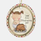 En Céramique Premier ornement de bébé de Thanksgiving (Gauche)