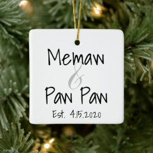 En Céramique Premier ornement de premier enfant mât et paw paw