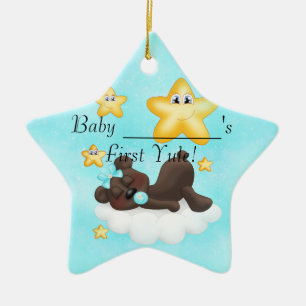 En Céramique Premier ornement du Noël du bébé