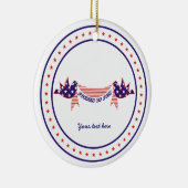 En Céramique Quatrième 4 juillet Doves avec ornement étoiles (Droite)