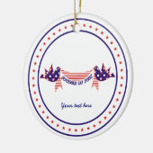 En Céramique Quatrième 4 juillet Doves avec ornement étoiles (Gauche)