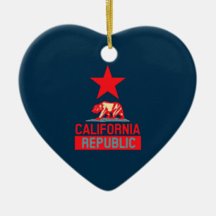 En Céramique République de Californie à la décoration rouge et