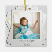 En Céramique Retro Instant Photo Frame Nom Année Ornement (Devant)