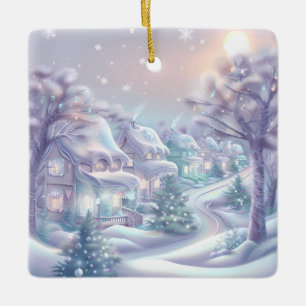 En Céramique Rêvé Ornement de village de Noël