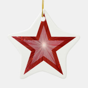 En Céramique Rouge Star ornement étoile forme blanche