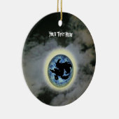 En Céramique Sorcière Broomstick Pleine lune Ornement Halloween (Droite)