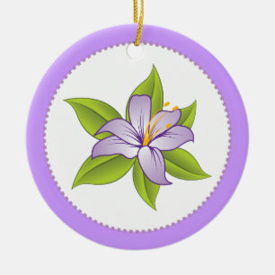En Céramique Stargazer lilas violet lily ornement personnalisé