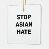 En Céramique Stop Asian Hate, panneau noir blanc Ornement céram (Gauche)