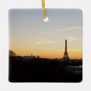 En Céramique Tour Eiffel de Paris au coucher du soleil Ornement