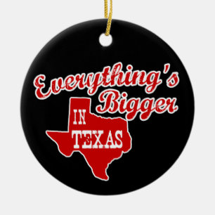 En Céramique Tout est plus grand au Texas Ornement noir rouge