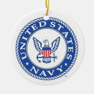 En Céramique U.S. Ornement bas naval de Noël de Navy® San Die