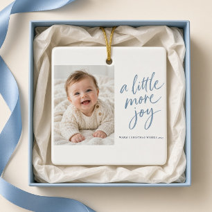 En Céramique Un peu plus de joie Bébé Ornement de photo de Noël