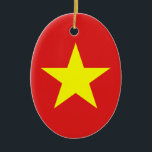 En Céramique Viêt Nam Drapeau Jaune Étoile Ornement Oval<br><div class="desc">Vietnam Drapeau sur ornement en céramique ovale. Produits de bureau correspondants,  produits maison et plus encore...  N'oubliez pas toute la collection.</div>