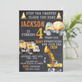 En construction anniversaire garçon Invitation (Debout devant)