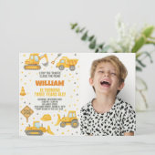 En construction Anniversaire Invitation avec photo (Debout devant)