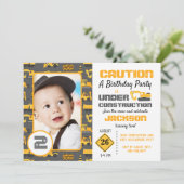 En construction Anniversaire Photo Invitation (Debout devant)