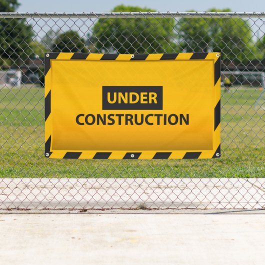 En construction Bannière à risque jaune (En situation)