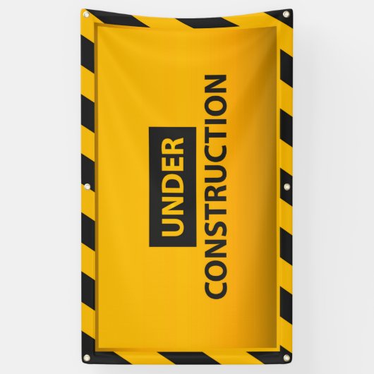 En construction Bannière à risque jaune (Vertical)