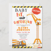En construction Garçon Baby shower bébé Invitation (Devant)