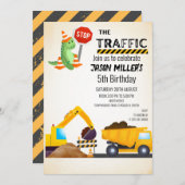 En construction Invitation d'anniversaire (Devant / Derrière)