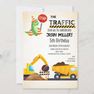 En construction Invitation d'anniversaire