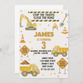 En construction Invitation d'anniversaire (Devant / Derrière)