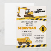 En construction Invitations d'anniversaire (Devant / Derrière)