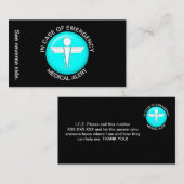 EN COQUE DE LA carte d'alerte Médicale d'URGENCE (Devant / Derrière)