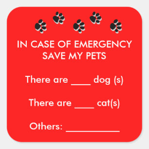En Coque d'urgence Save My Pets Sticker