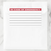 En Coque d'urgence Sticker d'information (Sac)