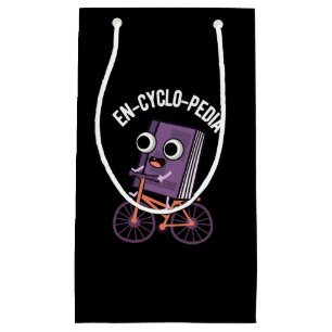 En-cyclo-Pedia Funny Encyclopedia Pun Dark BG Klein Cadeauzakje