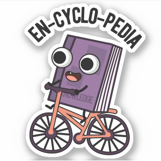 En-cyclo-Pedia Funny Encyclopedia Pun Sticker (Voorkant)