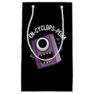 En-cyclops-pedia Funny Encyclopedia Pun Dark BG Klein Cadeauzakje