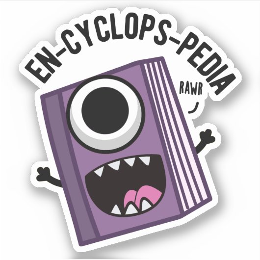 En-cyclops-pedia Funny Encyclopedia Pun Sticker (Voorkant)