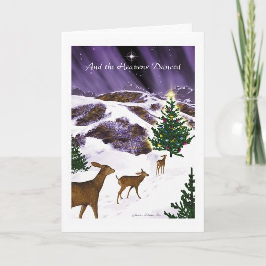 En de hemel danste feestdagen kaart (Voorkant)