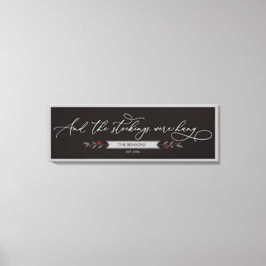 En de kousen werden opgehangen - Grote kerstSVG Canvas Afdruk (Voorkant)