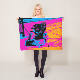 En de Puck houdt hier op! - Ice Hockey Goalie Fleece Deken